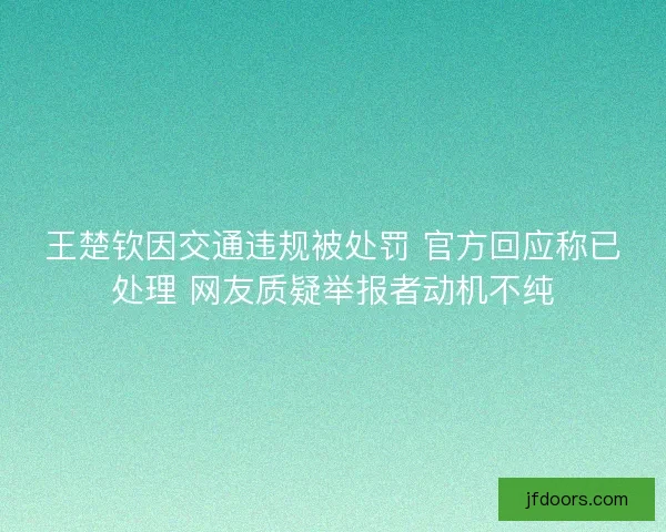 王楚钦因交通违规被处罚 官方回应称已处理 网友质疑举报者动机不纯 王楚钦因交通违规被处罚 官方回应称已处理 网友质疑举报者动机不纯